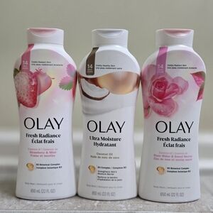OLAY Fresh Radiance Body Wash Trio - Pink, White, Cream